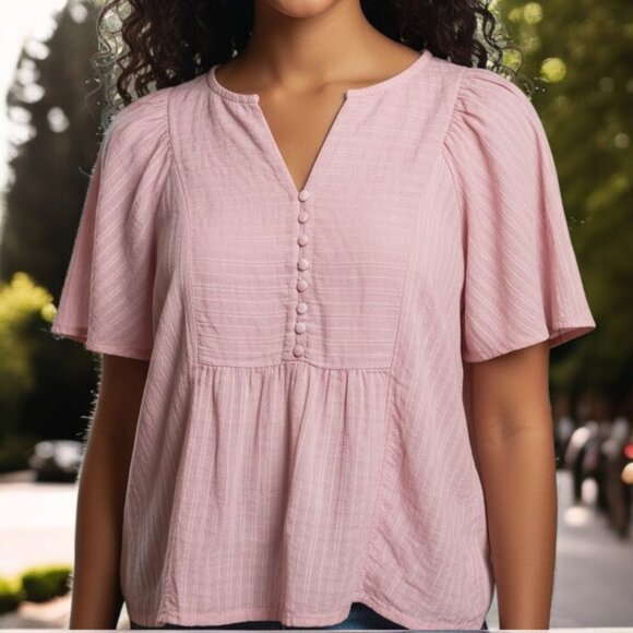Madewell Courtyard Flutter Sleeve  Top - Picture 1 of 11